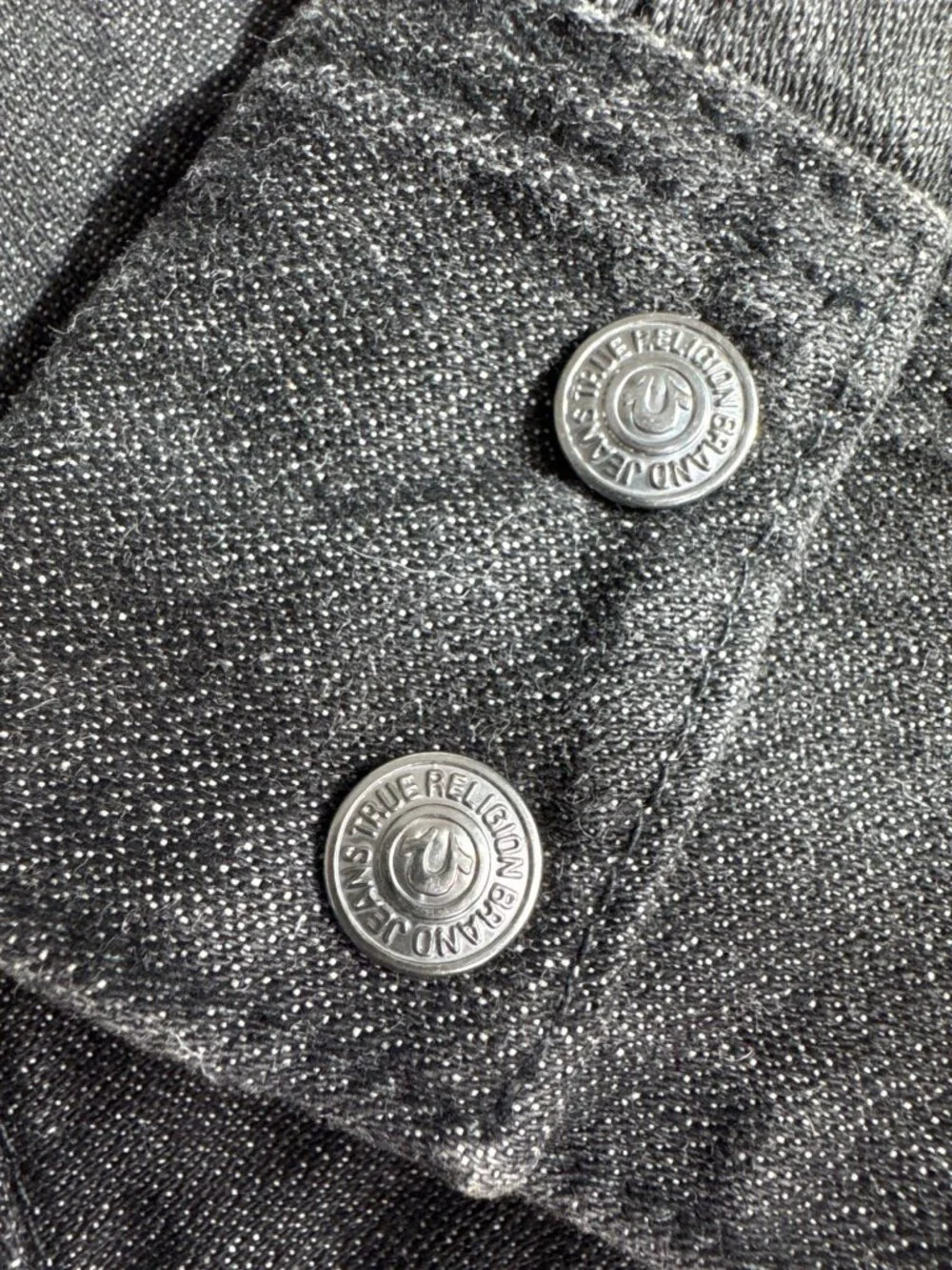 True Religion Men's Charcoal Black Denim Shirt Jacket